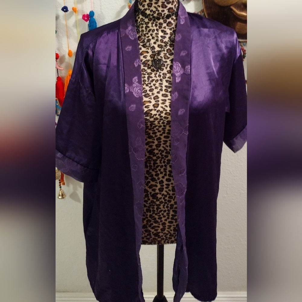 Petra Fashions floral satin robe